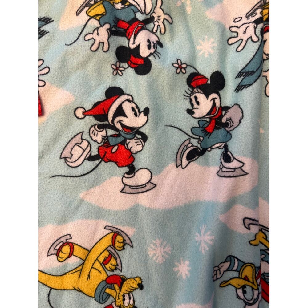 Disney Mickey Minnie Pluto Ice Skating Christmas Pajama Pants XL Fleece Holiday - Picture 5 of 8